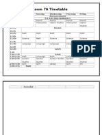 Timetable 7 A