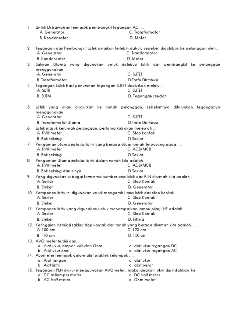 Soal Prakarya Kelas 9 Konstruksi