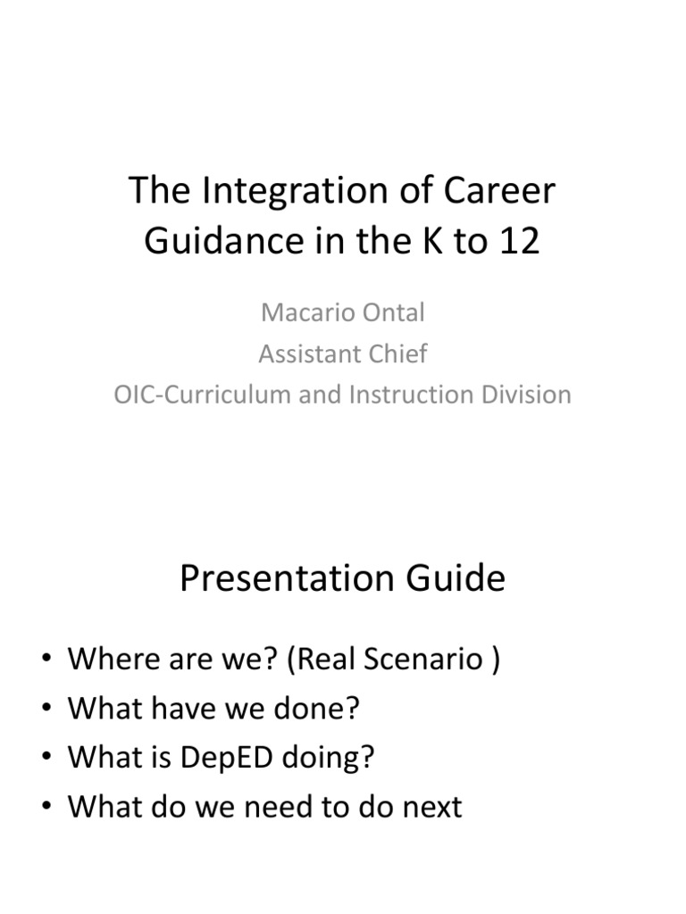 Integrating Career Guidance in K-12 | PDF | Goal Setting | Curriculum