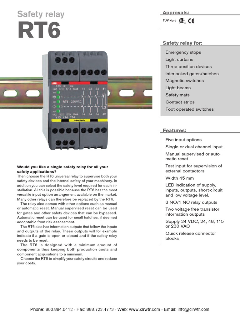 ABB RT6 Safety Relay | PDF | Relay | Switch
