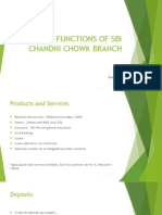 Banking Functions of Sbi Chandni Chowk Branch