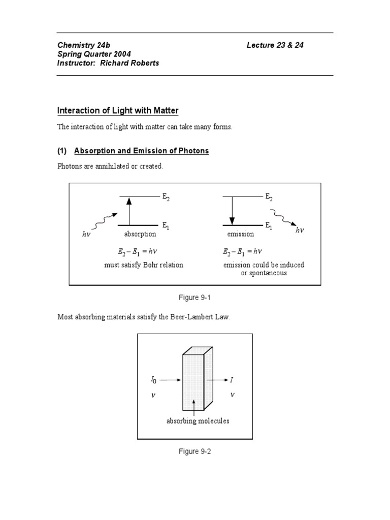 Interaction of Light With Matter | PDF | Scattering | Photon