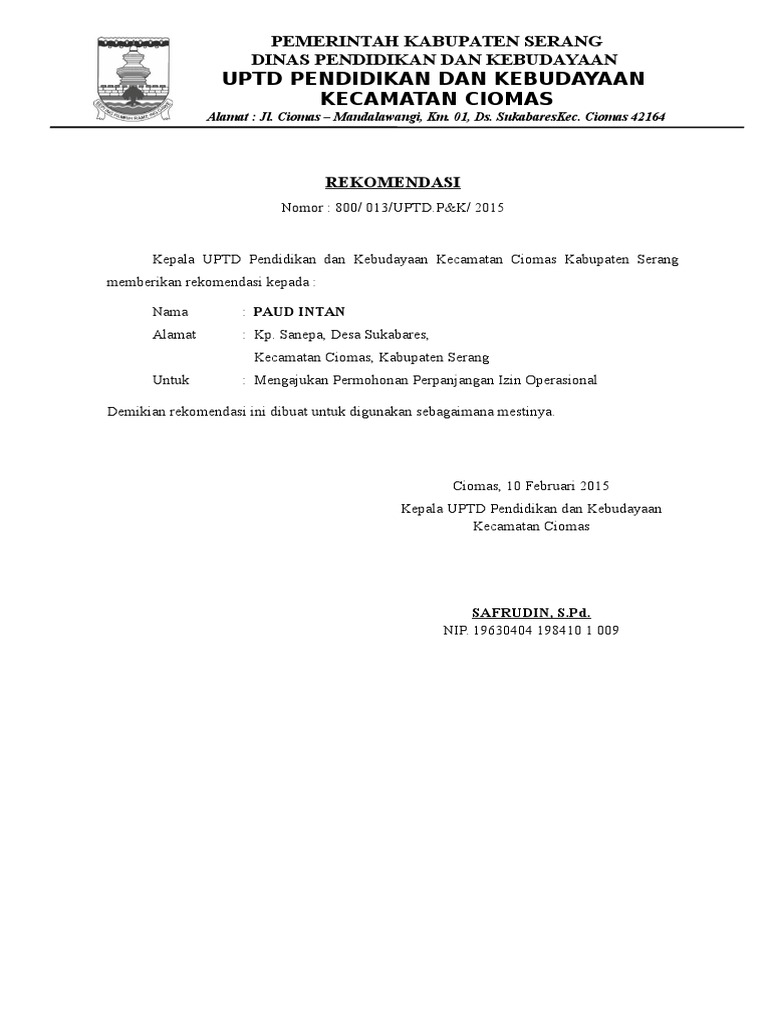 Download 62+ Contoh Surat Surat Permohonan Rekomendasi Izin Operasional Sekolah Terbaik Gratis