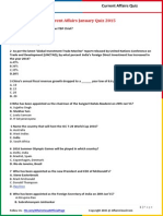 Current Affairs January Quiz 2015