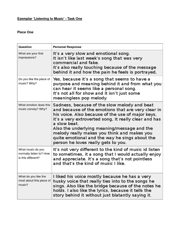 Listening To Music | PDF