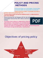Pricing Policy and Pricing Methods