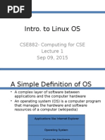 Intro. To Linux OS: CSE882-Computing For CSE Sep 09, 2015