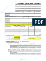 Business Plan Scoring Summary Template - Tab 12