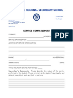 Service Hours Report Sheet With Letterhead