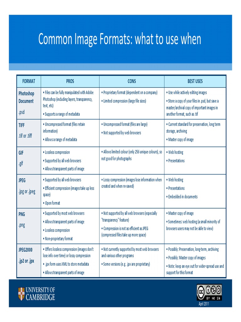 Choosing the Right Image Format: A Guide to Common Formats and their ...