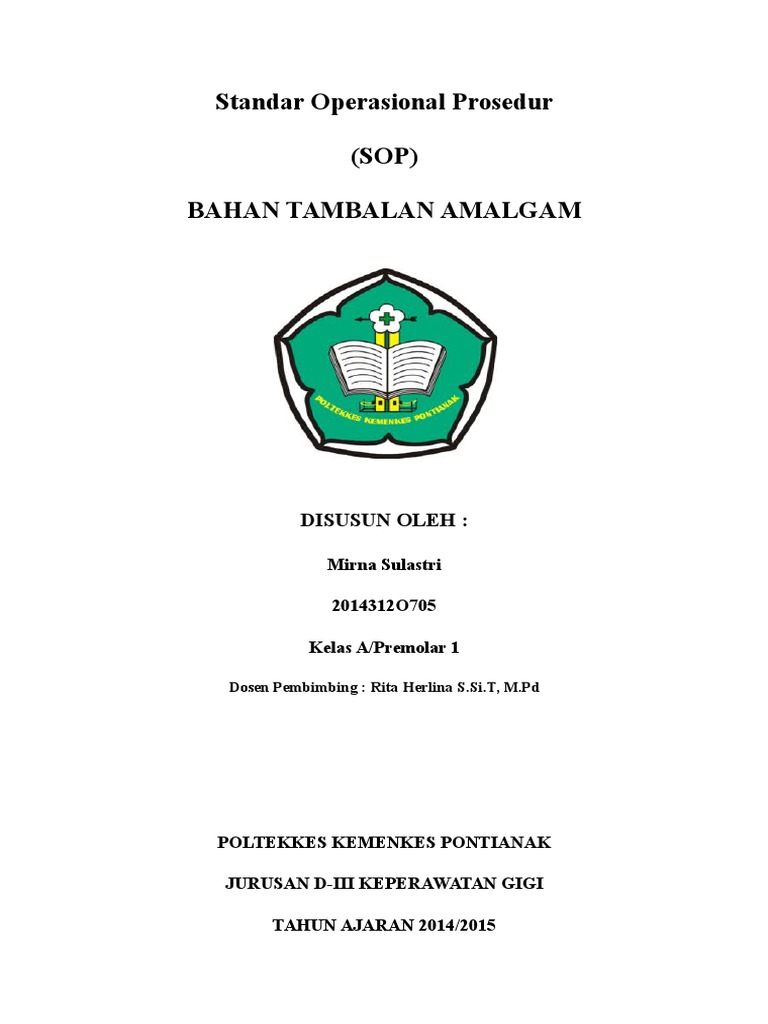 SOP Penambalan Amalgam