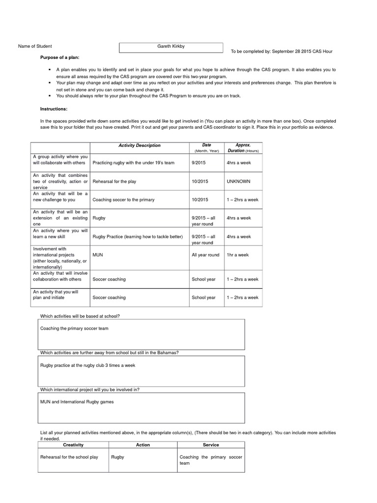 Purpose of A Plan:: Activity Description | PDF | Creativity | Education ...