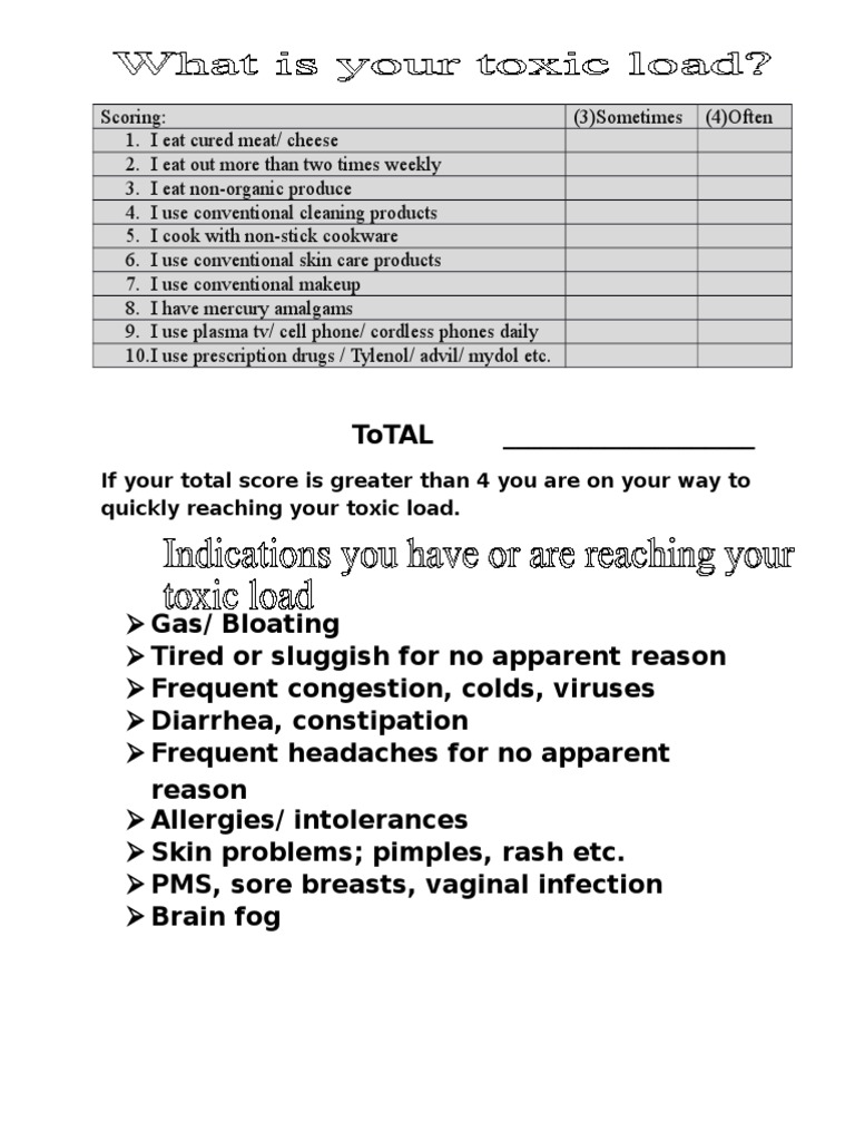 Toxic Load | PDF