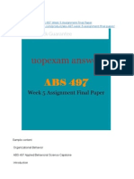ABS 497 Week 5 Assignment Final Paper