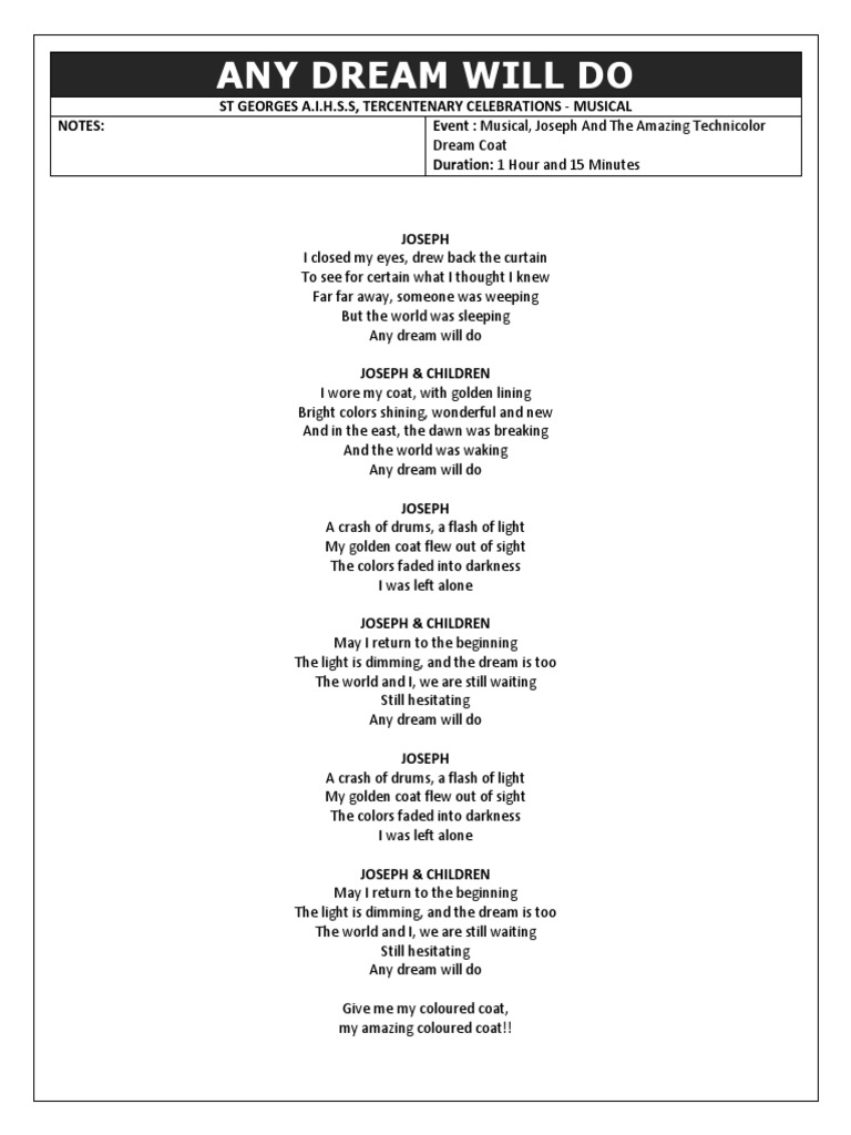 Any Dream Will Do | PDF | Art