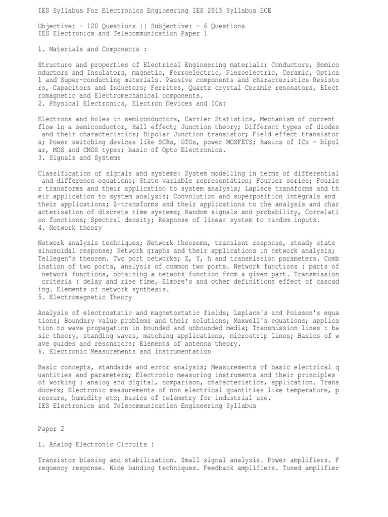 IES Syllabus | PDF