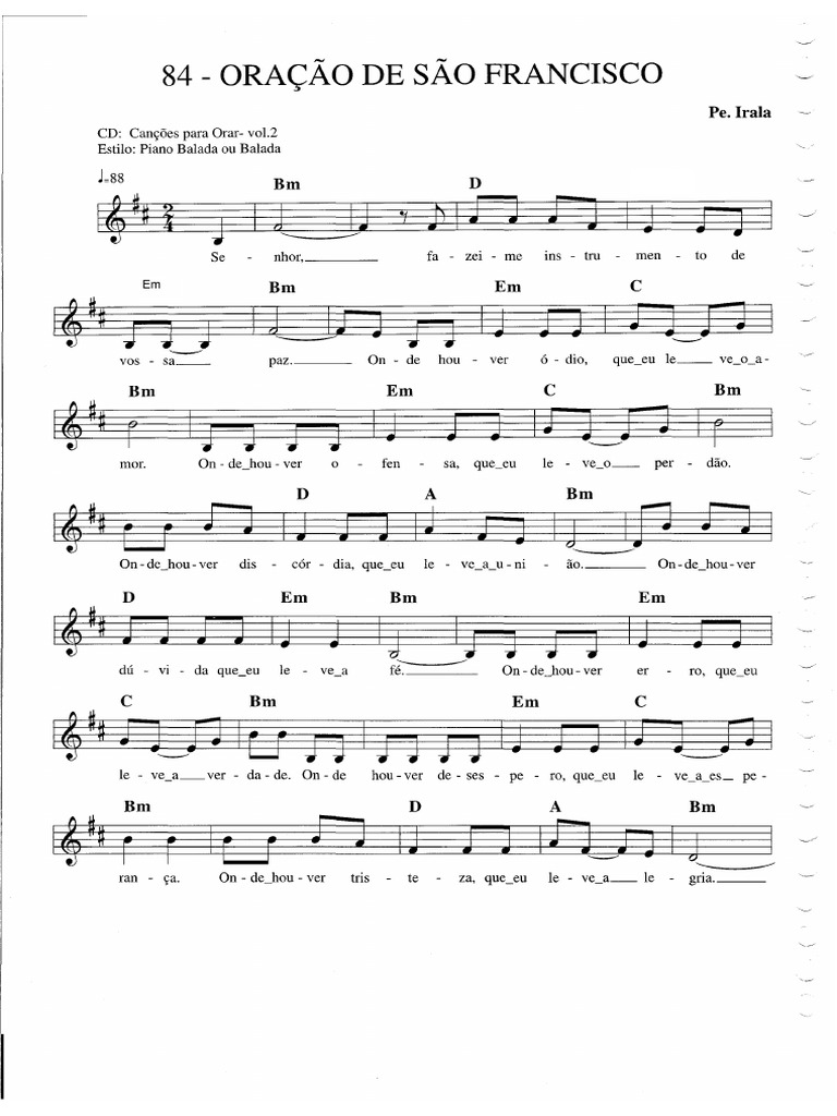 Letra Da Musica Oração De São Francisco