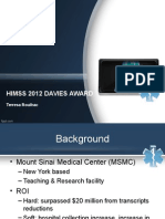 2012 Davies Award Mount Sinai