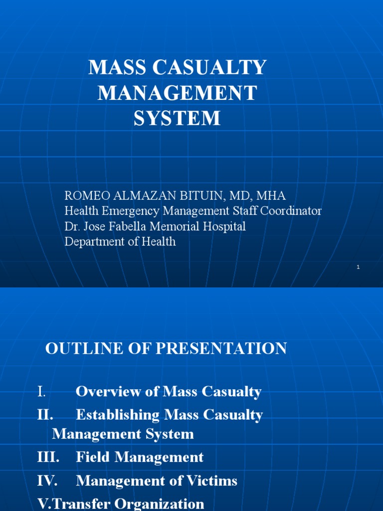 Mass Casualty Management System Emergency Department Incident