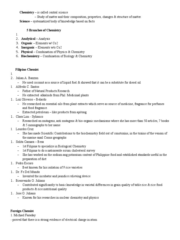 Overview of Chemistry and Notable Chemists | PDF | Atoms | Periodic Table