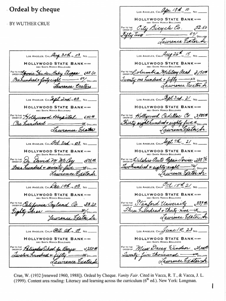 Cheques | PDF