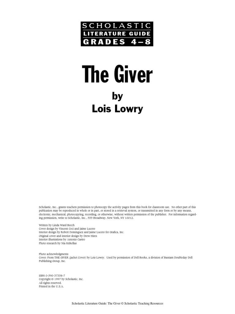 Literature Guide The Giver The Giver Psychological Concepts