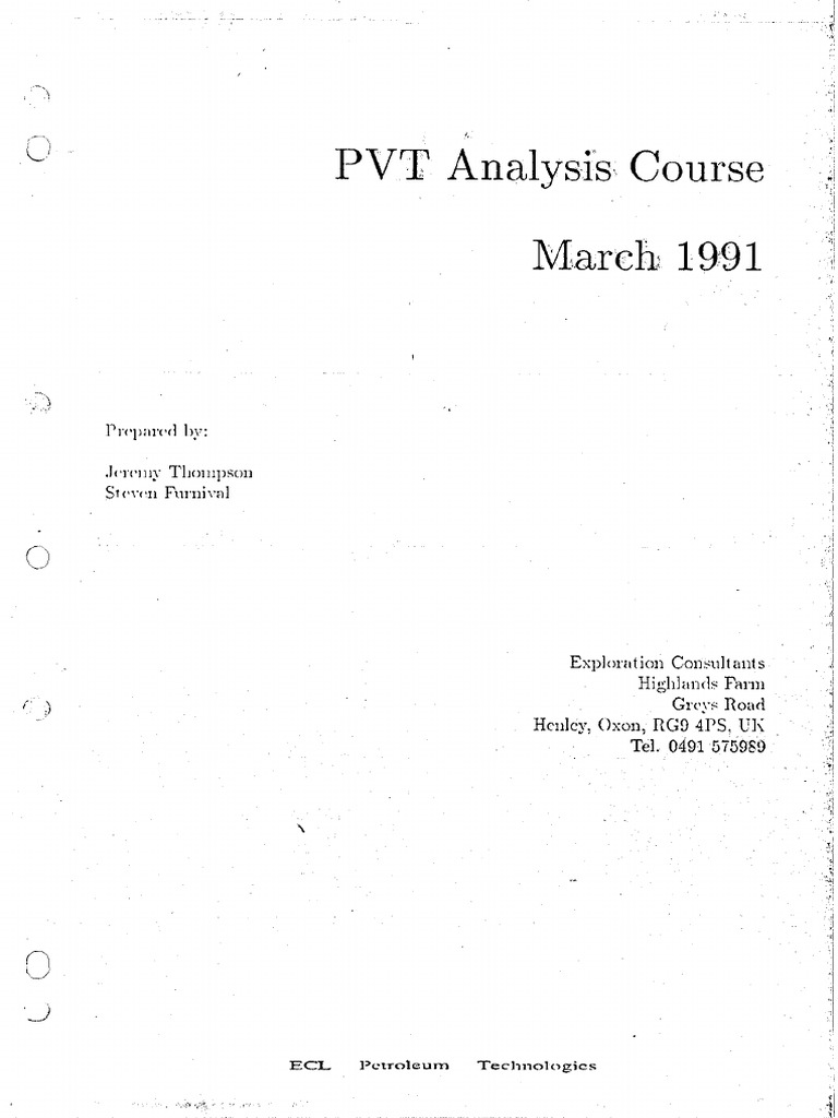 PVT Analysis Course | PDF