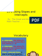 11-3 Using Slopes and Intercepts