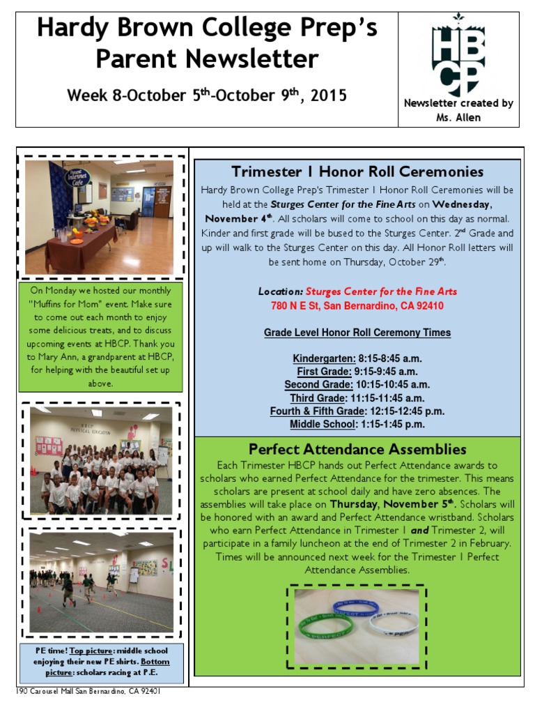Hardy Brown College Prep Newsletter | PDF | Academic Term | Schools