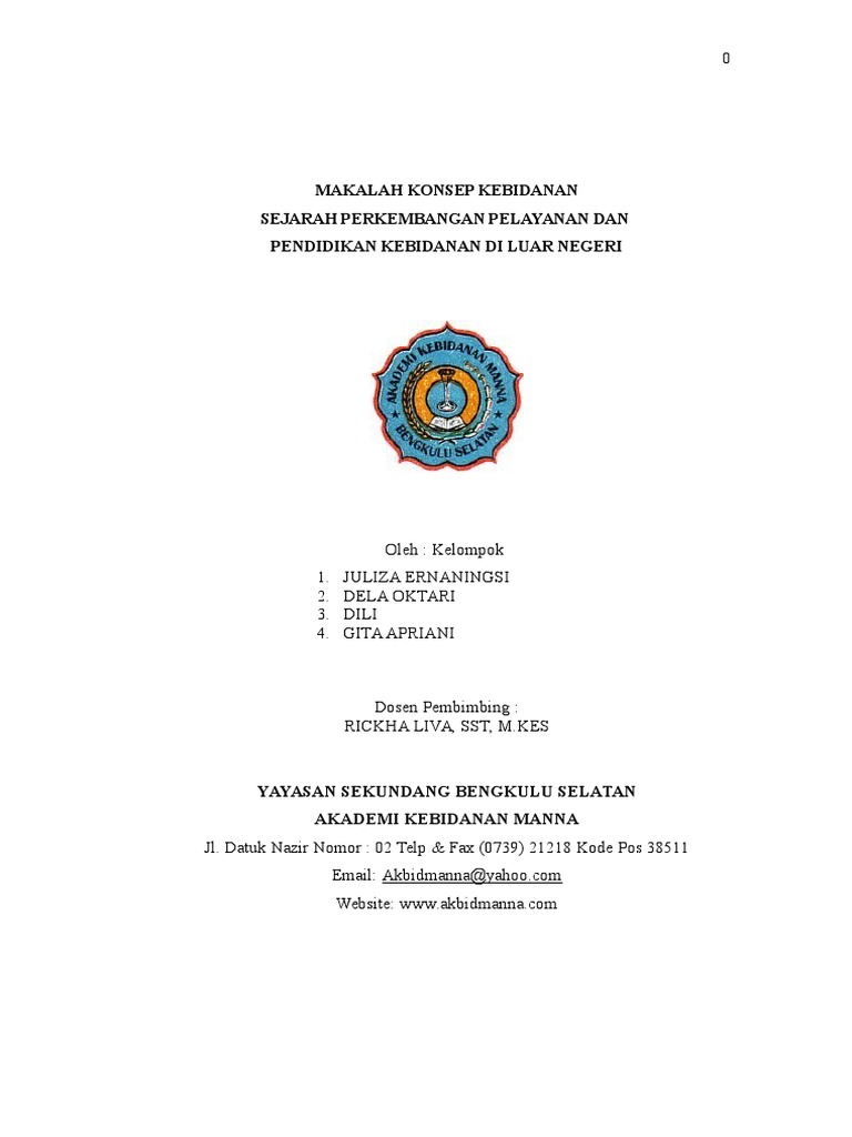 Sejarah Perkembangan Pendidikan Kebidanan Di Luar Negeri  PDF