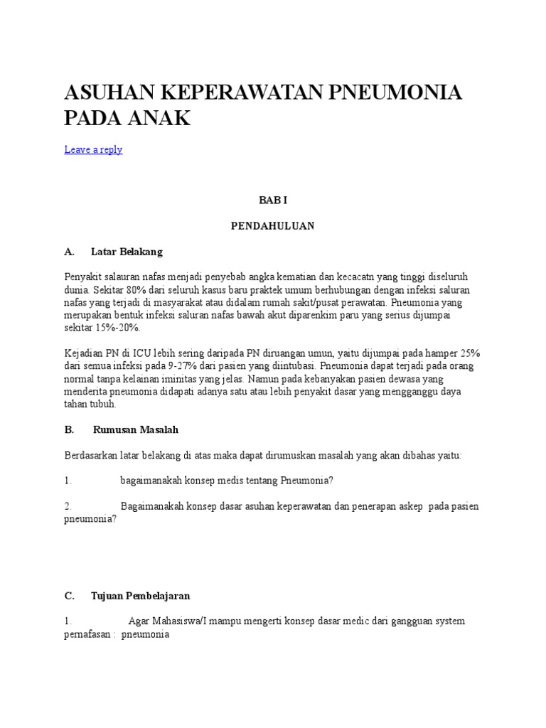 Contoh Makalah Pneumonia