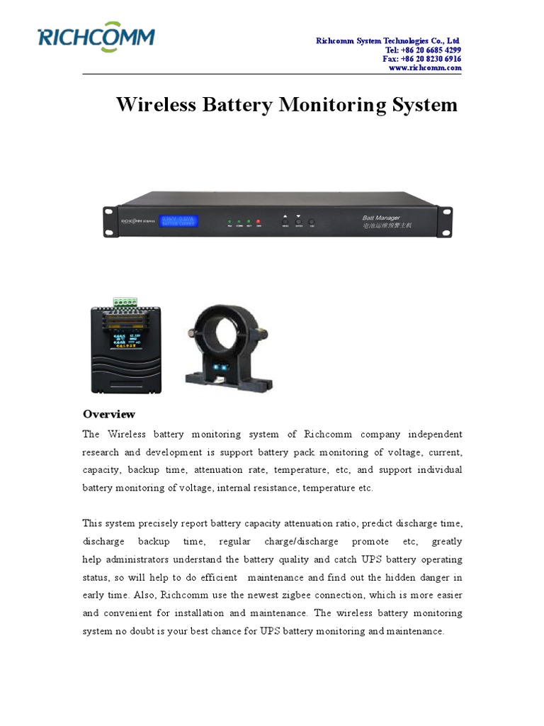 Wireless Battery Monitoring System | PDF | Battery (Electricity ...