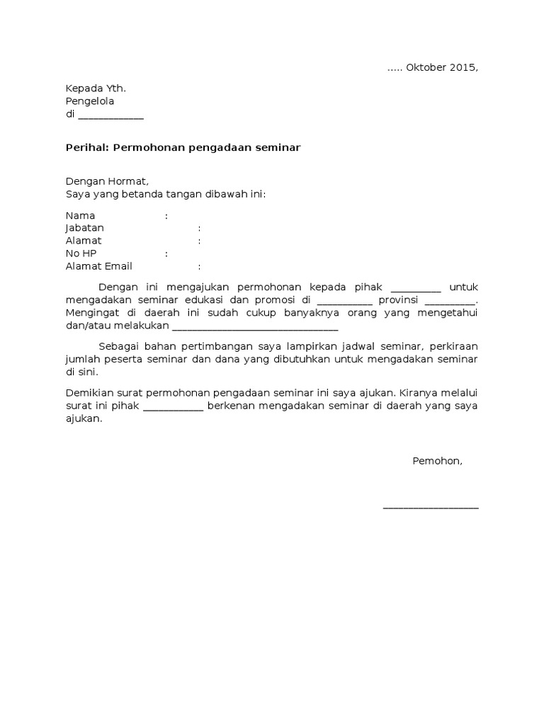 Contoh Surat Permohonan Pembelian Buku