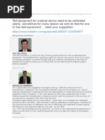 Calibration of Medical Equipment