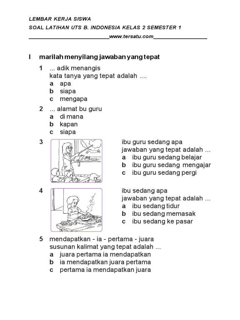 Soal Uts Kelas 2 Sd Semester 2 Emmahandoko Guru Sunda