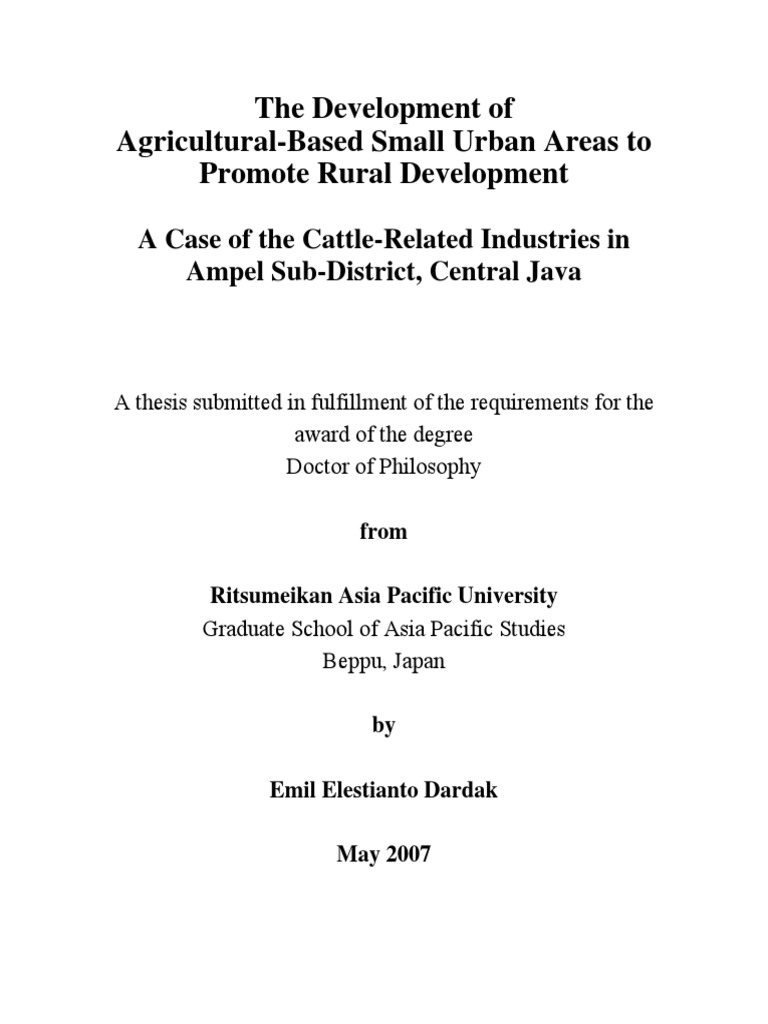 rural community development thesis