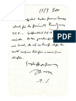 Arthur Schnitzler Brief