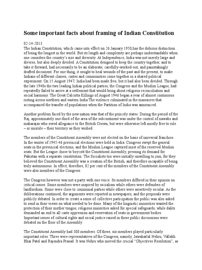 IMPORTANT FACTS ABOUT INDIAN CONSTITUTION PDF intelligence overview