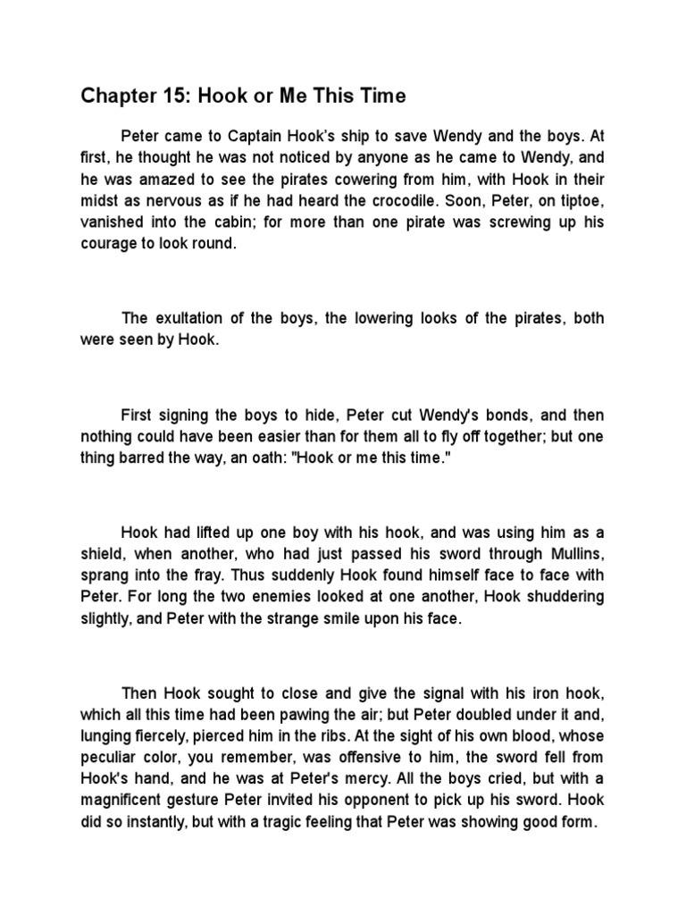 Chapter Summaries Peter Pan 15 17 PDF Wendy Darling Lost Boys 