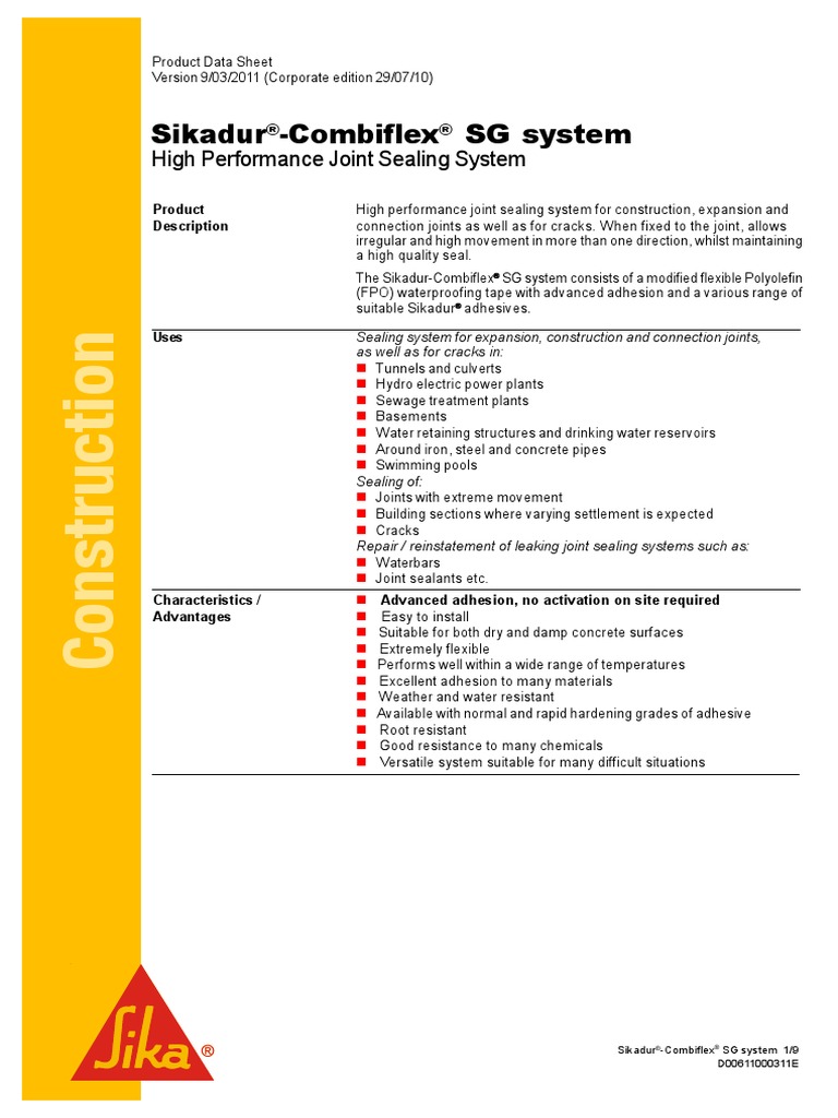 Sika PDS - E - Sikadur Combiflex SG System | PDF