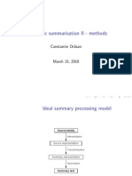 Automatic Summarisation II: Methods