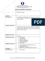 Training Programmes Component Title: You May Use Different Sheet If The Space Provided Is Limited