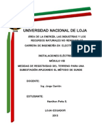 Medidas de Resistividad Del Terreno Para Una Subestación Aplicando El Método de Sunde