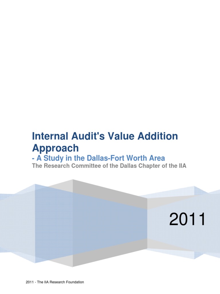 Internal Audit Value Addition Study 2011 | PDF | Internal Audit | Audit