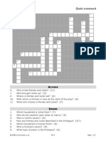 Romeo and Juliet Crossword