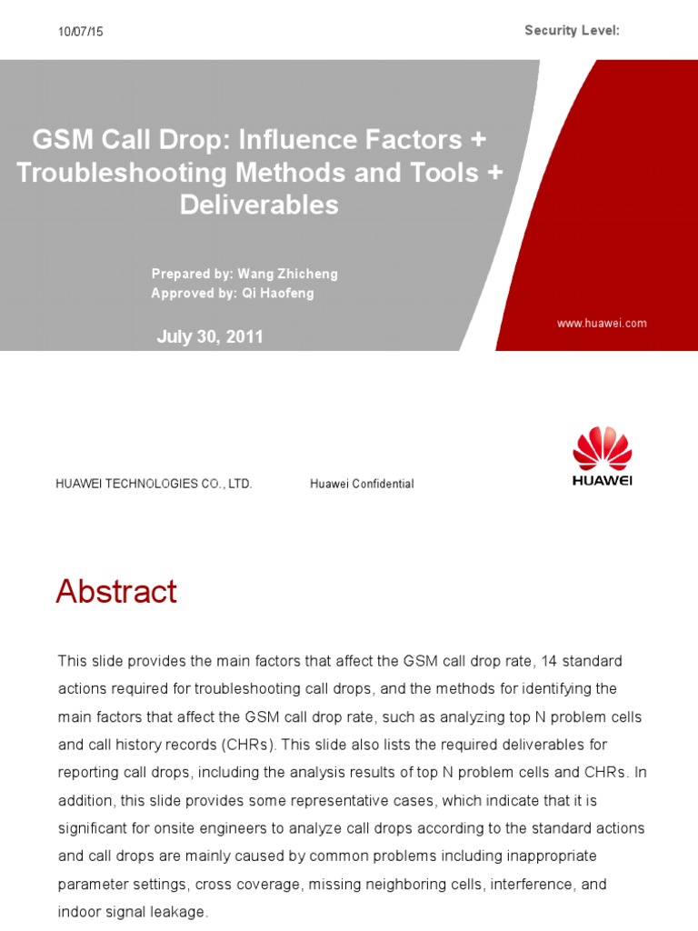 GSM Call Drop Analysis and Solutions | PDF | Troubleshooting ...