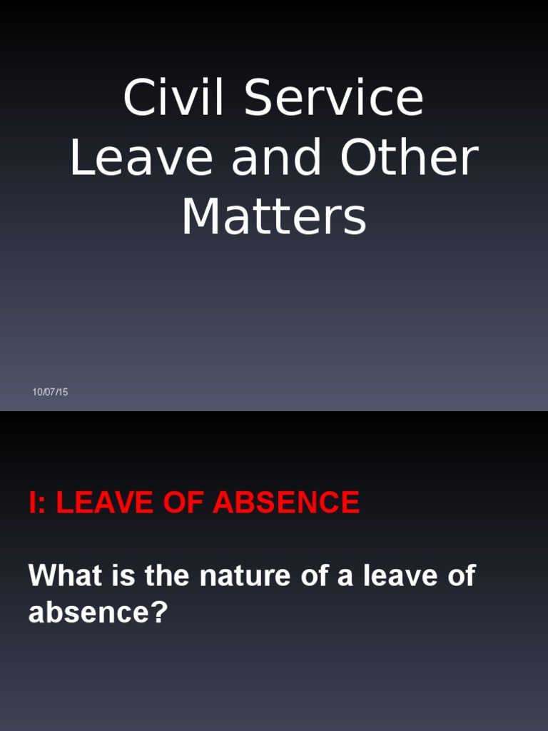 Civil Service Rules on Leave Pardon Parental Leave