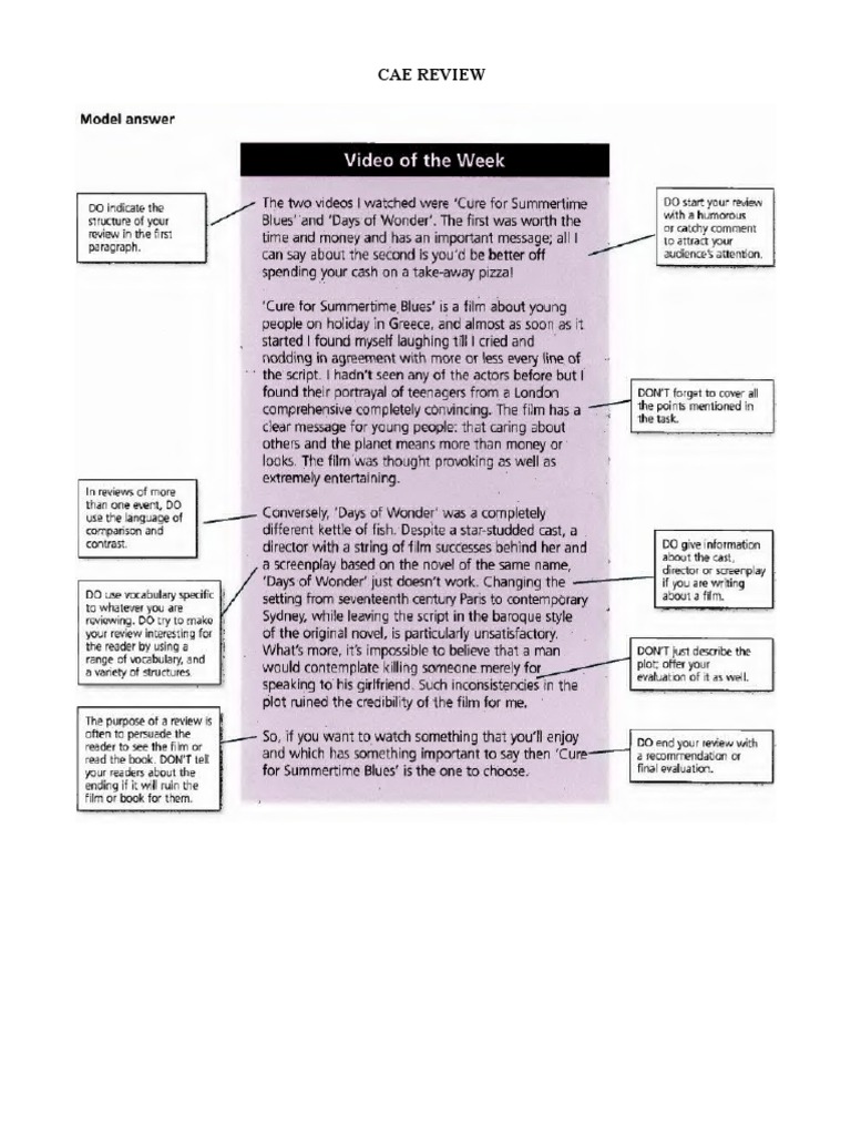 Cae writing a review pdf image