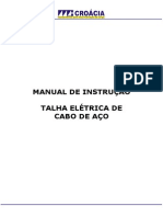 Manual de instrução talha elétrica de cabo de aço