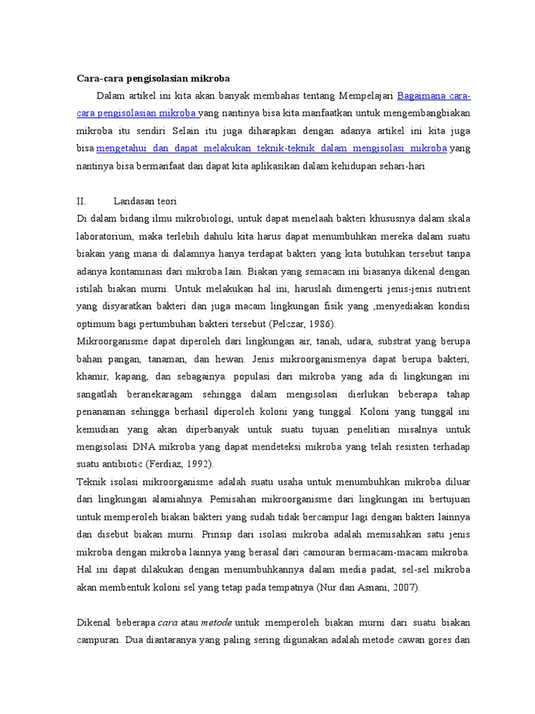 Laporan Isolasi Bakteri